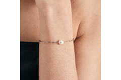  Pearl Power - Link bracelets - Silver / Rhodium plated - Pearl - 18,5cm